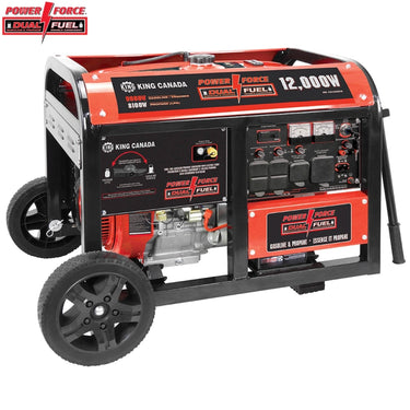 Power Force KCG-12001GE-DF 12,000W Duel Fuel Generator w/ Electric Start and Wheel Kit